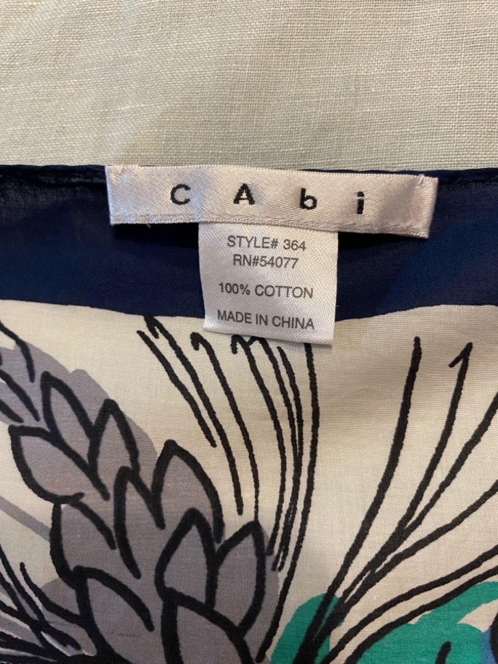 CAbi Carol Anderson 100% cotton scarf poppies #364 - Picture 4 of 9